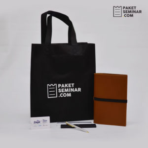 paket seminar kit. Terdiri dari goodie bag, notebook/agenda, pulpen