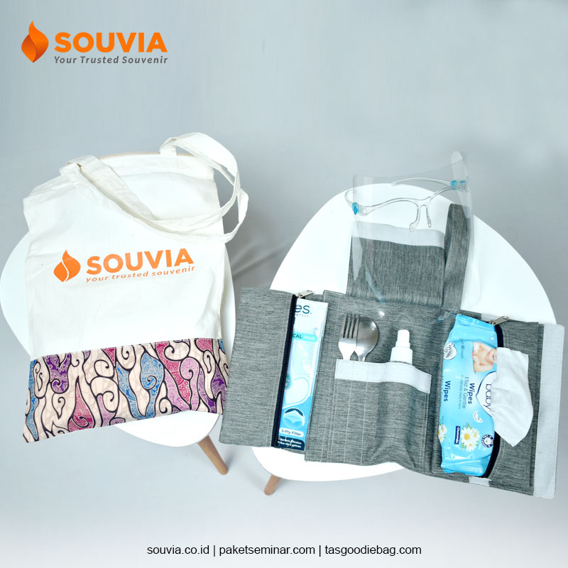 rekomendasi new normal kit souvenir berupa perlengkapan pandemi