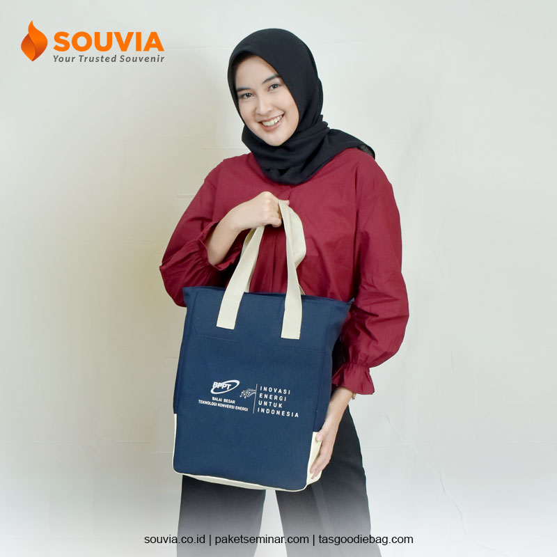 tas tote bag multifungsi 2 in 1 untuk souvenir seminar