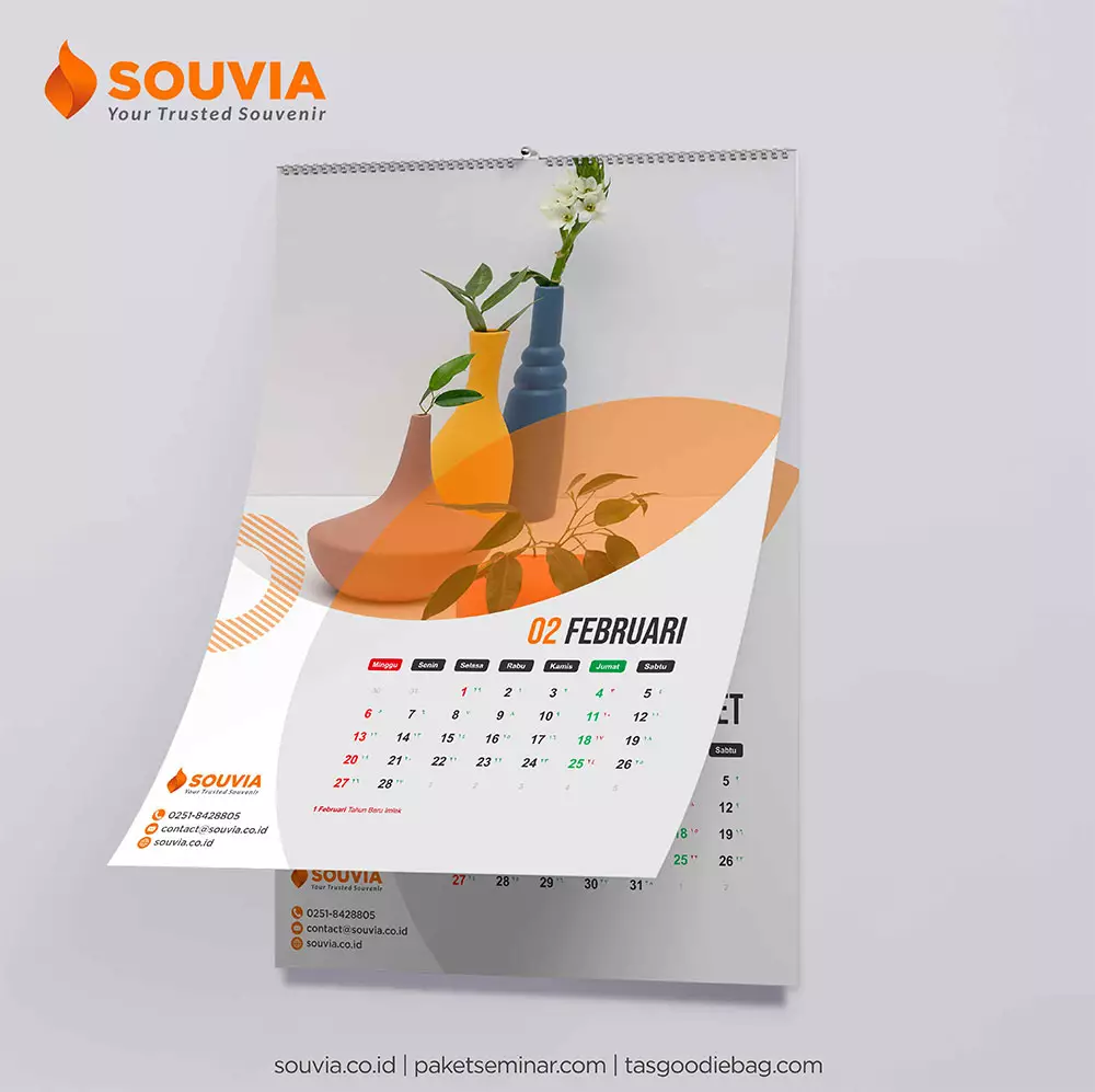 Souvenir kalender dinding bulanan