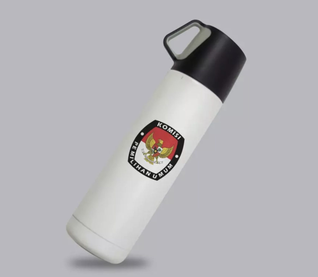 tumbler minum untuk merchandise partai politik dan merchandise pemilu dilengkapi dengan logo