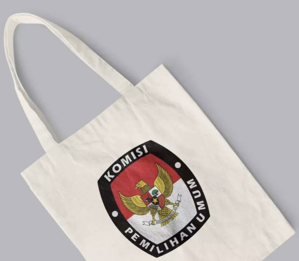 goodiebag atau totebag bisa dijadikan merchandise partai dan merchandise pemilu dengan logo